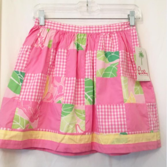 NWT Lilly Pulitzer Girl 12 Collette Gingham Skirt